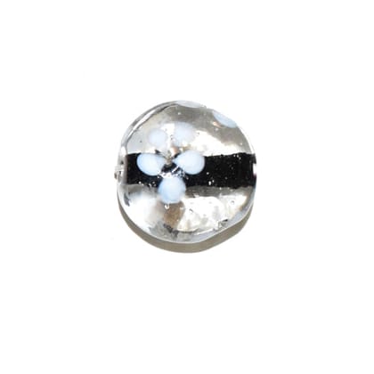 Handmade Fancy Lampwork Glass Beads For Jewelry Making Necklace , Earring and Bracelet (Flat Round) SFL-822-Per Packet 25 Pcs / 20X10 MM