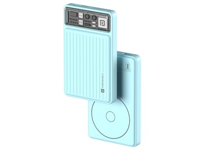 Portronics Luxcell Wireless Mini 10K, MagSafe Wireless Charging, Dual Port Fast Charge, LED Battery Indicator, Sleek and Compact