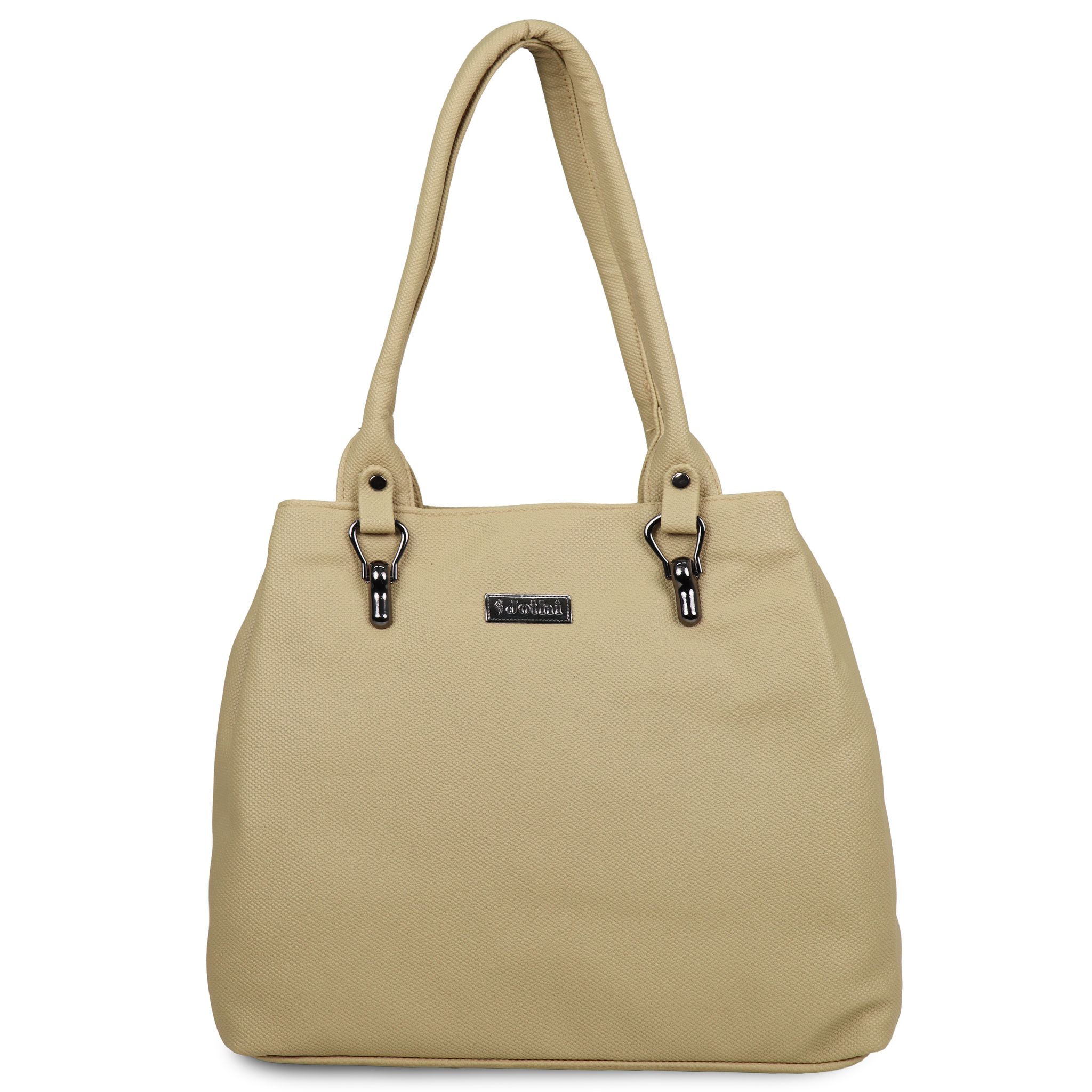 Jothi Lumira Premium Womens Handbag | Multi-Compartment Synthetic Leather Tote | Pebbled Finish | Soft Base | Water-Resistant | Cream