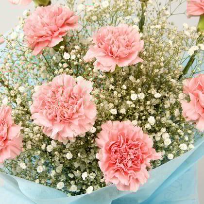 Dazzle With Simplicity Carnations Bouquet For Valentine's Day Gift