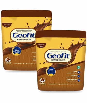 GEOFIT Chocolate Flavor ProteinPowder 250 gm Pack of 2