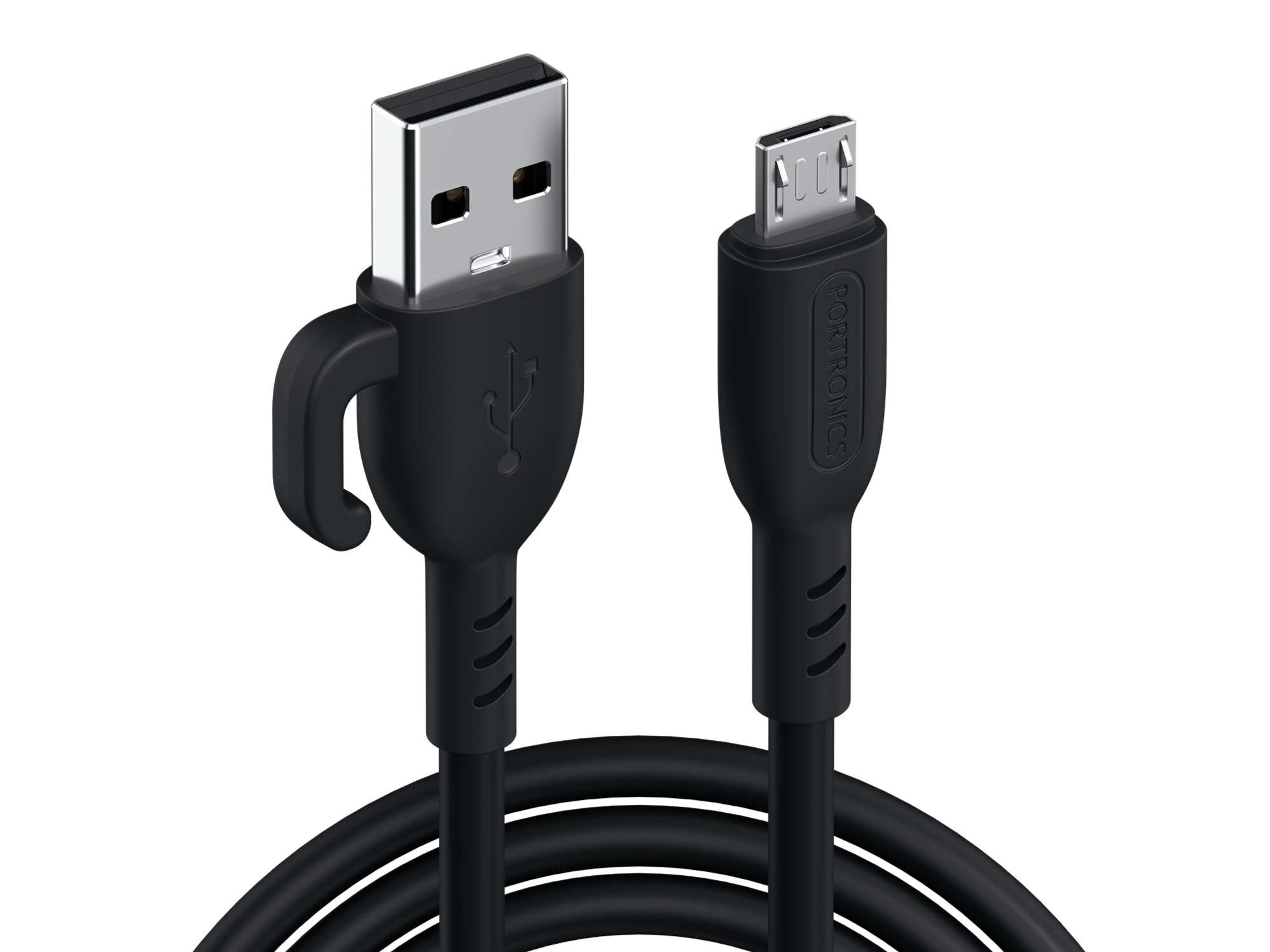 Portronics Konnect Core 3 - USB TO Micro 3.0A Max Output, 1M Cable Length, Strong PVC Material, Fast Data Sync - Black