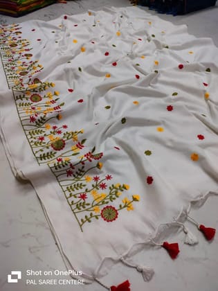 khadi cotton embroidery design saree