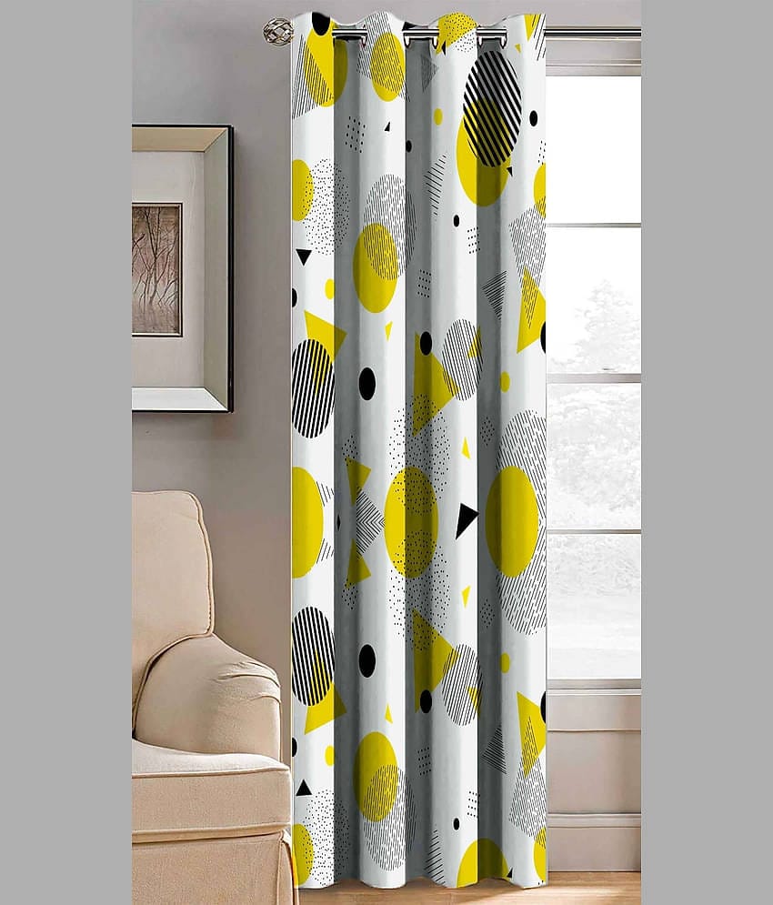 BELLA TRUE Abstract Printed Semi-Transparent Eyelet Curtain 5 ft ( Pack of 1 ) - Multicolor