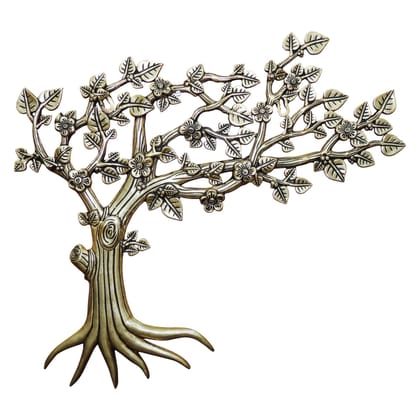 Brass Wall Hanging Kalpavriksha Tree | Vastu Decor, Height : 18.5 Inch (BSMAS1647 F)