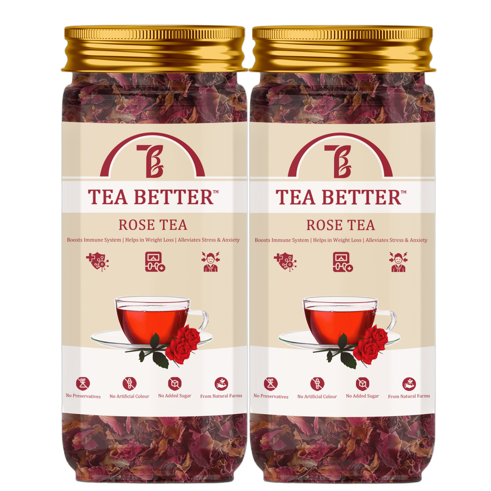 Rose Flower Tea pack of 2-30g each