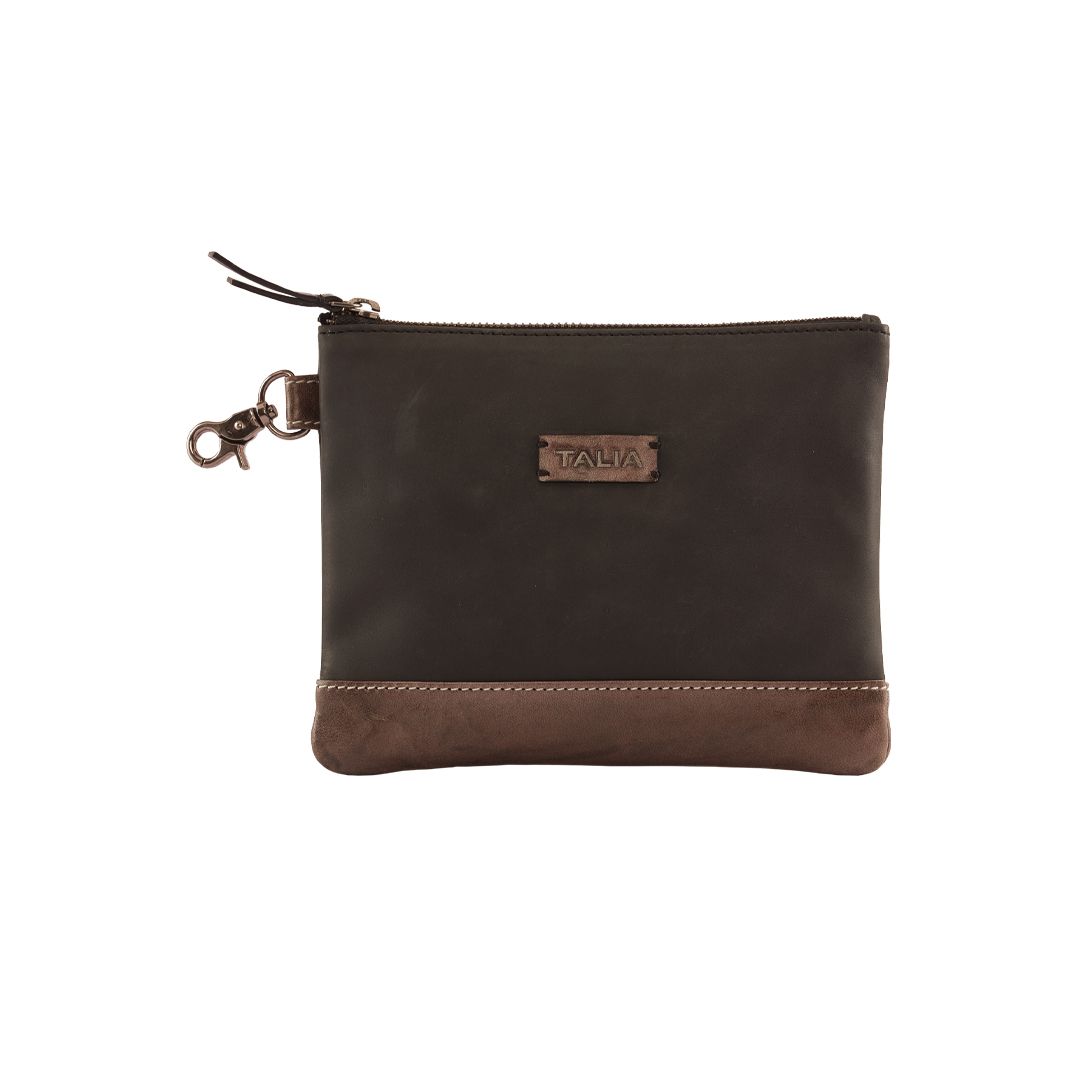 TOP Zippered Leather Utility Pouch