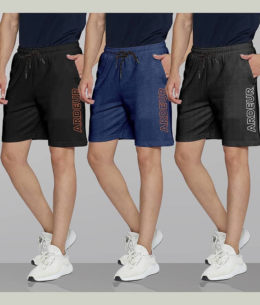 Ardeur Multi Cotton Blend Men's Shorts ( Pack of 3 )
