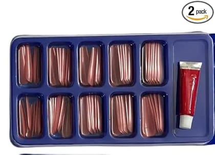 Premium Press-On Nail Kit Set  Reusable Artificial Nails with Glue  Multiple Colors & Sizes (Black, Nude, Pink, Rose Gold)  Full Cover False Nails for Women  Salon Style Manicure at Home 120ps (cream) (light Brown)