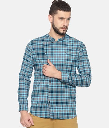 Showoff Cotton Blend Slim Fit Men's Casual Shirt - Grey ( Pack of 1 )