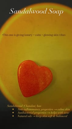 Organic Handmade Sandalwood Soap - Heart Shape 100 G