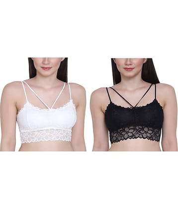 Kamini Pack of 2 Lace Lightly Padded Bralette Bra For Women ( Multicolor11 )