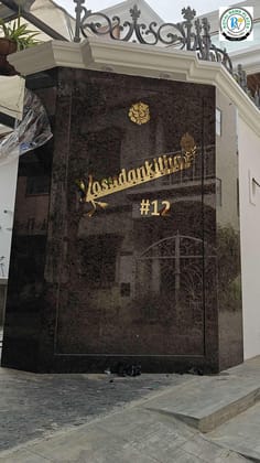 "Titanium House Name Plate with Acrylic Support and Divine Symbols  "