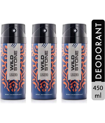 Wild Stone Legend Combo (150 ml each) Deodorant Spray - For Men (450 ml, Pack of 3)