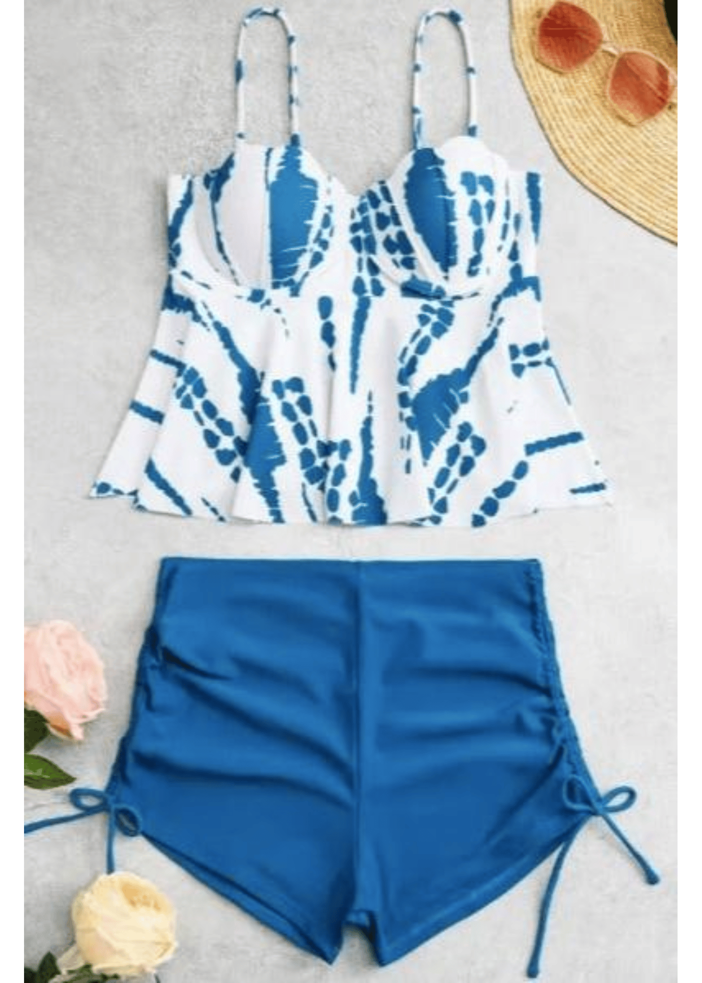 Printed Blue Tankini Blue S