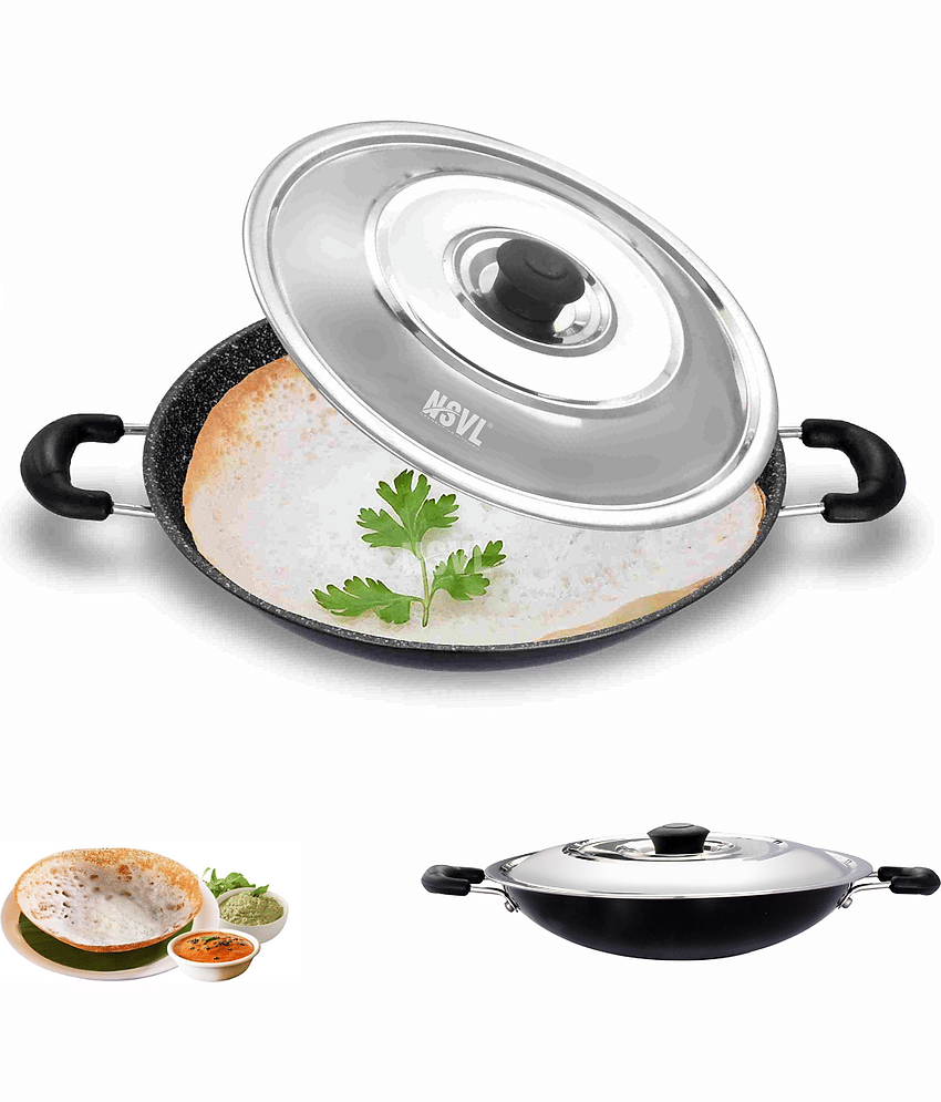 NSVL Aluminium Non-Stick Chetty Pan ( Pack of 1 )