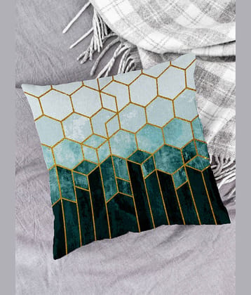 Houzzcode - Water Repellent Green Polyester Pillow Covers 40x40x3 ( Pack of 1 )