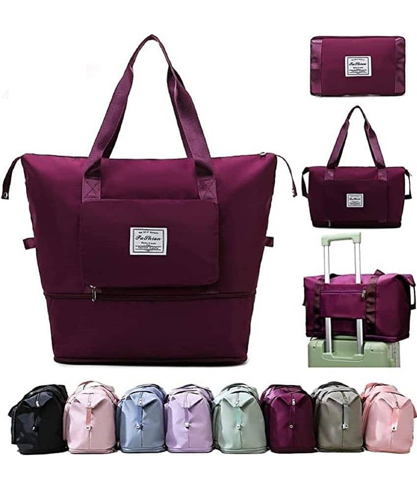 GKBOSS Purple 1 Womens Large Capacity Folding Travel Tote Bag
