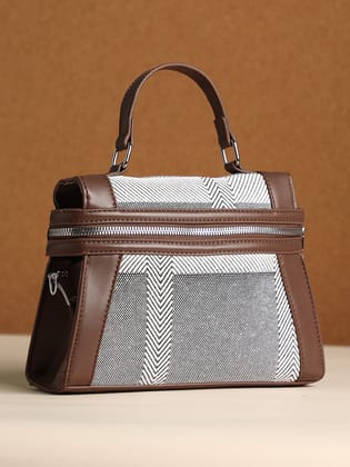 The Epistola Hand Bag - Chocolate Brown & Midnight Black-Hand Bag