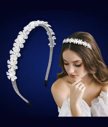 LYKAA Silver Hair Band ( Pack of 1 )