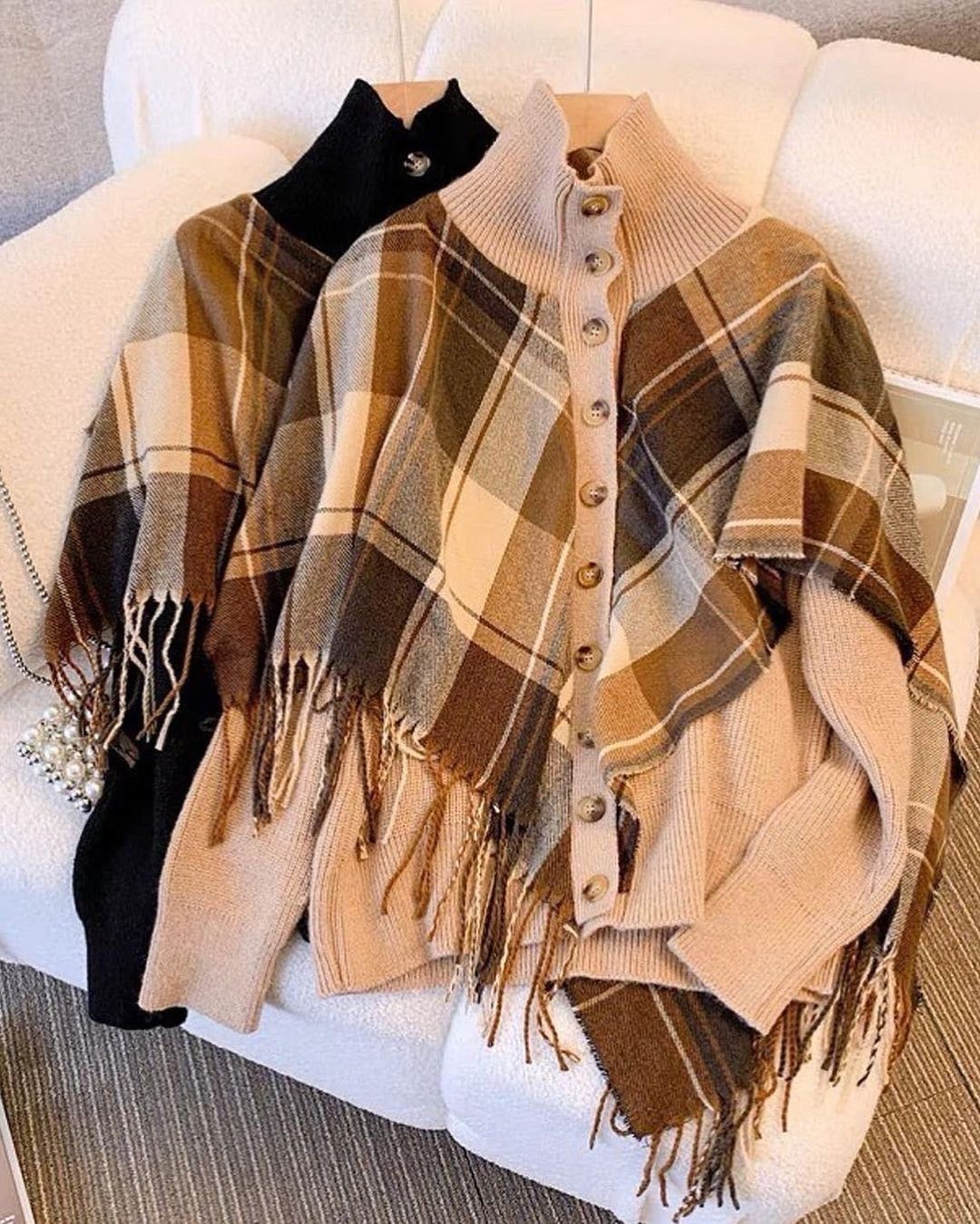 Gstaad shawl pullover-Brown / XS