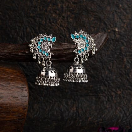 Silver Plated Peacock Design Enamel Artwork Fashion Antique