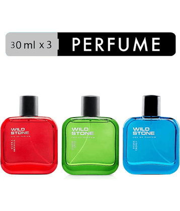 Wild Stone Ultra Sensual, Forest Spice & Hydra energy Perfume for Men - Each 30 Ml (Pack of 3)