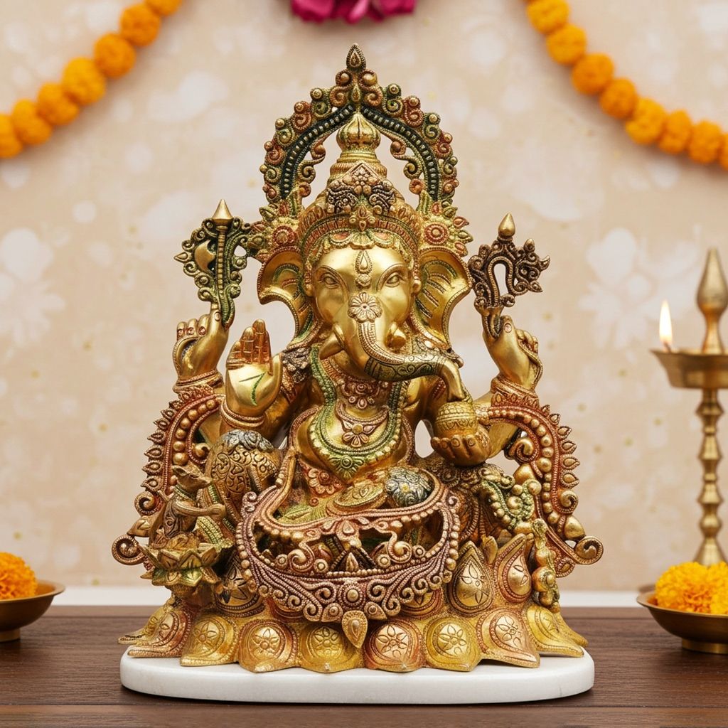 Brass Showpiece Ganesh Ji Statue (BSMAS405)