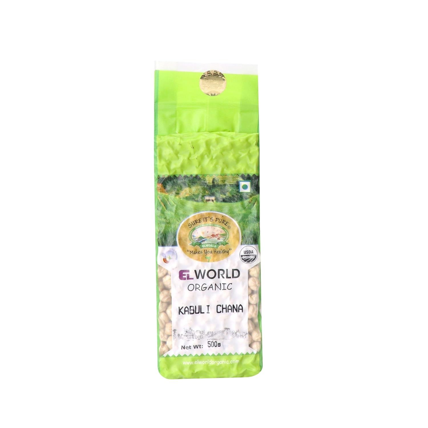 Elworld Agro & Organic Food Products Kabuli Chana 500g