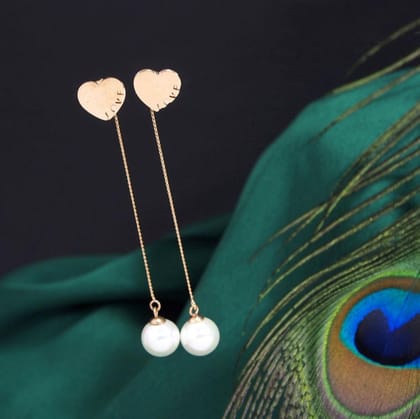 Stainless Steel Rosegold/Silver Plated Heart Shaped Earring-STNER 4334