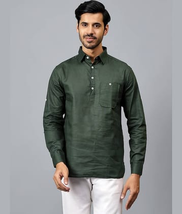 Yugnik Green Cotton Men's Regular Kurta ( Pack of 1 )
