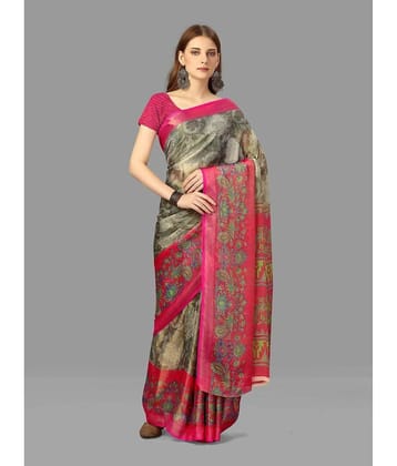Sanwariya Silks Brasso Printed Saree With Unstitched Blouse Piece ( Grey )