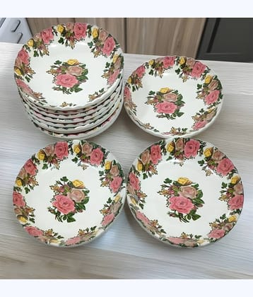 Inpro 12 Pcs Melamine Multi Color Quarter Plate