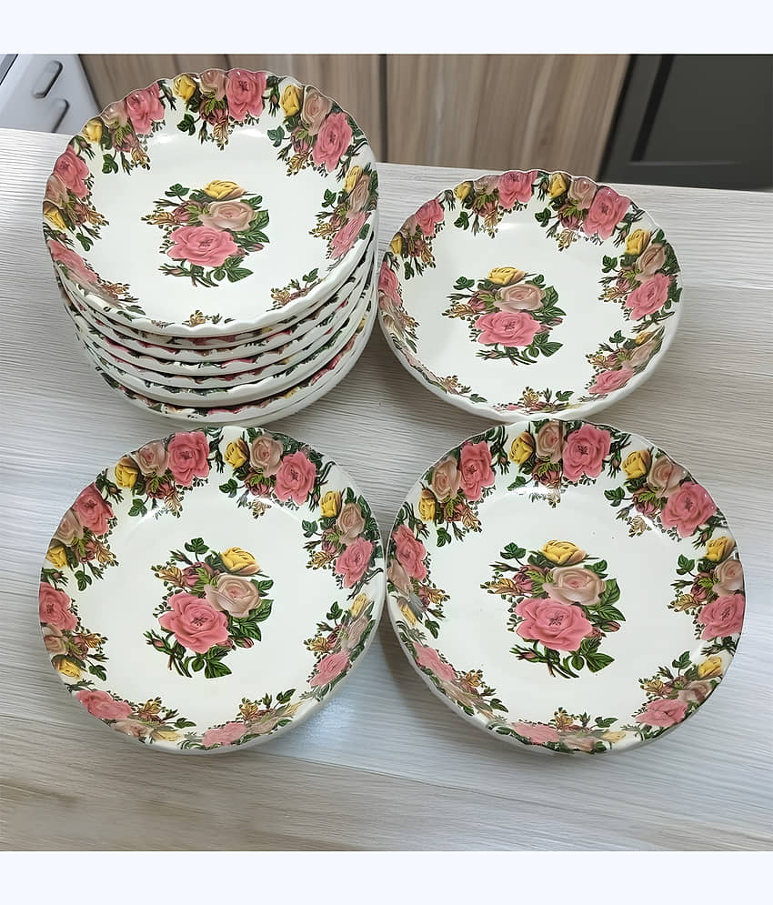 Inpro 12 Pcs Melamine Multi Color Quarter Plate