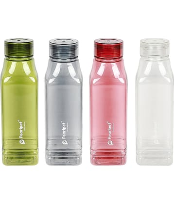 PearlPet PRIMO-600ML Multicolour PET Fridge Water Bottle 600 mL ( Set of 4 )