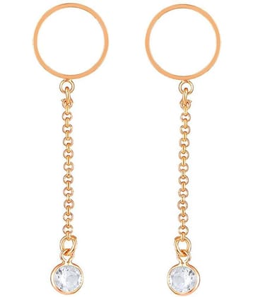 LUV FASHION Rose Gold Drop Earrings ( Pack of 1 )