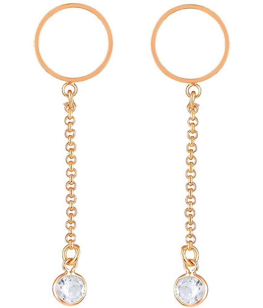 LUV FASHION Rose Gold Drop Earrings ( Pack of 1 )