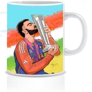 VIRAT KOHLI BEST ART PRINTED 330 ML MUG FOR CRICKET LOVERS Ceramic Coffee Mug