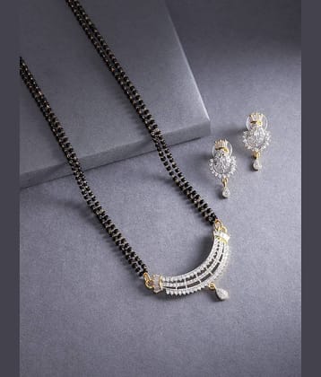 PUJVI Silver Mangalsutra Set ( Pack of 1 )