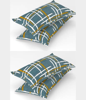 gharsaaz - Pack of 4 Poly Cotton Abstract Printed Standard Size Pillow Cover ( 68.58 cm(27) x 43.18 cm(17) ) - Multi-Colour