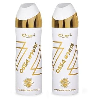 Ossa White Body Spray For Men And Women  Ambery Floral And Citrusy Long Lasting Aroma  200ml (Pack of 2)