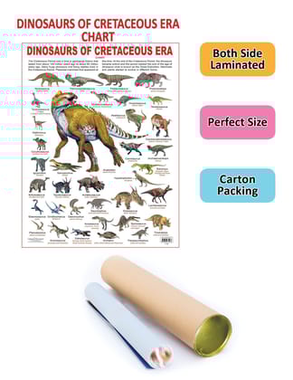Dinosaurs of Cretaceous Era Educational Wall Chart For Kids - Both Side Hard Laminated (Size 48 x 73 cm) [Wall Chart] Dreamland Publications