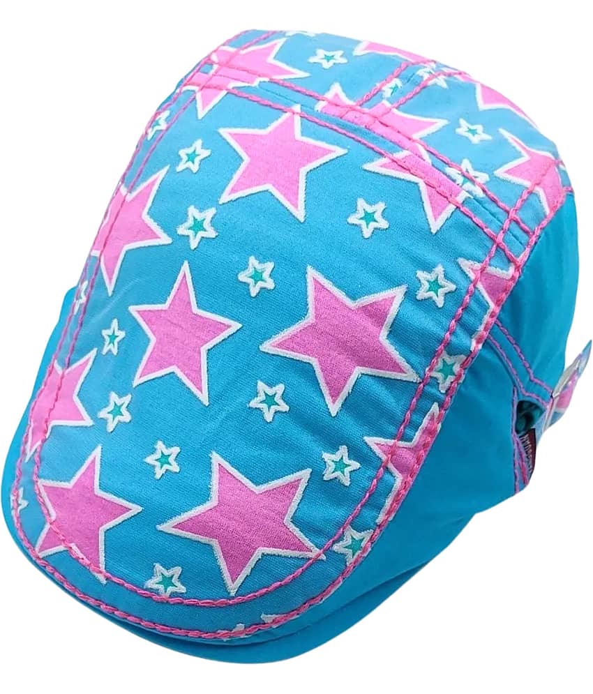 Zacharias Unisex Kids Cotton Beret Golf Cap jk-08 (Blue_2-6 Years) (Pack of 1)