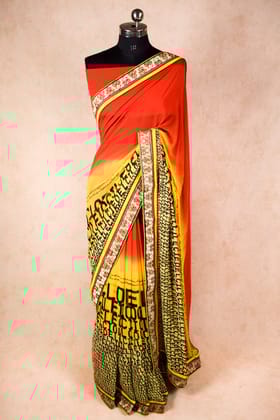 Pure georgette printed saree | partywear georgette saree