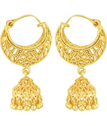 VIVASTRI Golden Jhumki Earrings ( Pack of 1 )