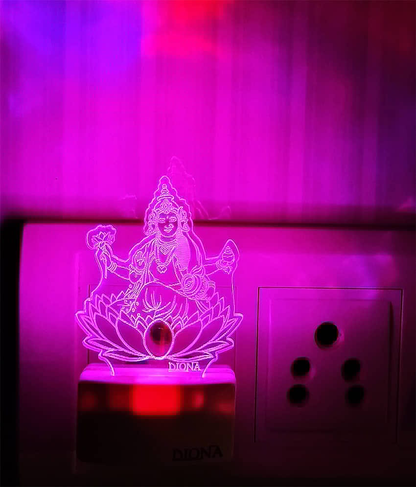 DIONA Night Lamp Laxmi Maa LED Home Decor Divine Night Light pooja room, Bedroom