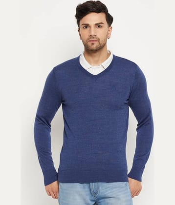 98 Degree North Woollen V-Neck Men's Full Sleeves Pullover Sweater - Blue ( Pack of 1 )