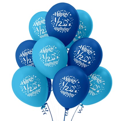 Half Birthday Latex Balloons Pack of 30 – Half Birthday Decorations for Boys and Girls – 6-Month Celebration Party Supplies