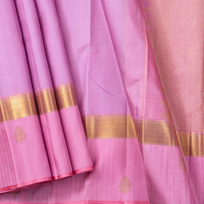 Lilac And Pink Kanchipuram Silk Saree For Wedding Wear PV NYC 1453