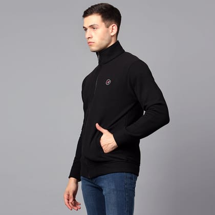 Black Waffle Cotton Lycra Jacket-L